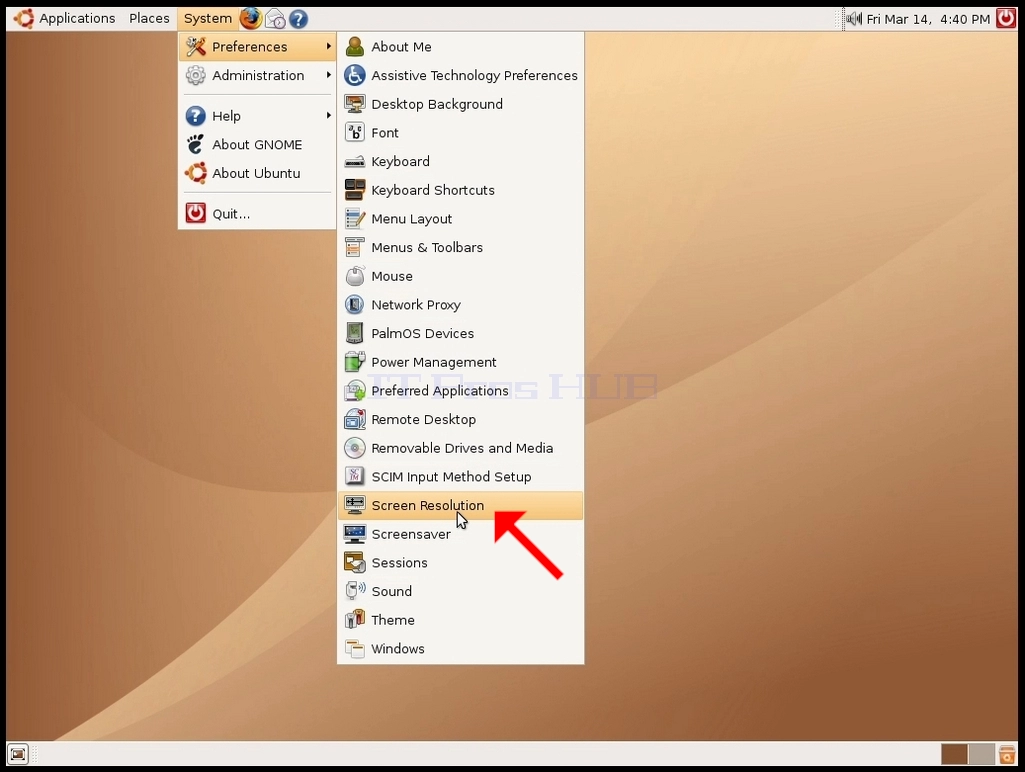 How to Change Resolution in Ubuntu 6.10 Desktop i386 - Edgy Eft