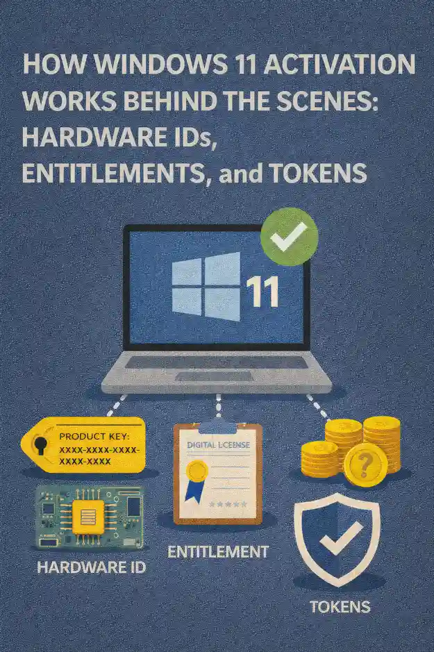 Как Windows 11 Activation работи зад кулисите: Hardware IDs, Права, и Tokens