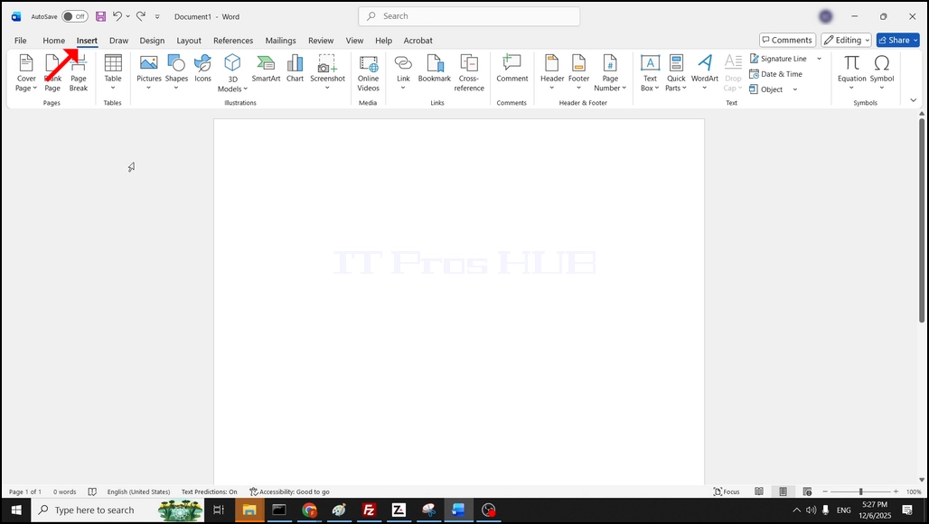 How to Add an Empty Page in Word Version 2511 Build 16.0.19426.20186) 64-bit How to Add an Empty Page in Word Version 2511 Build 16.0.19426.20186) 64-bit